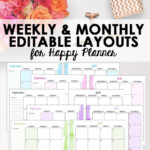 Classic Happy Planner Weekly Template And Monthly Planner Inserts The