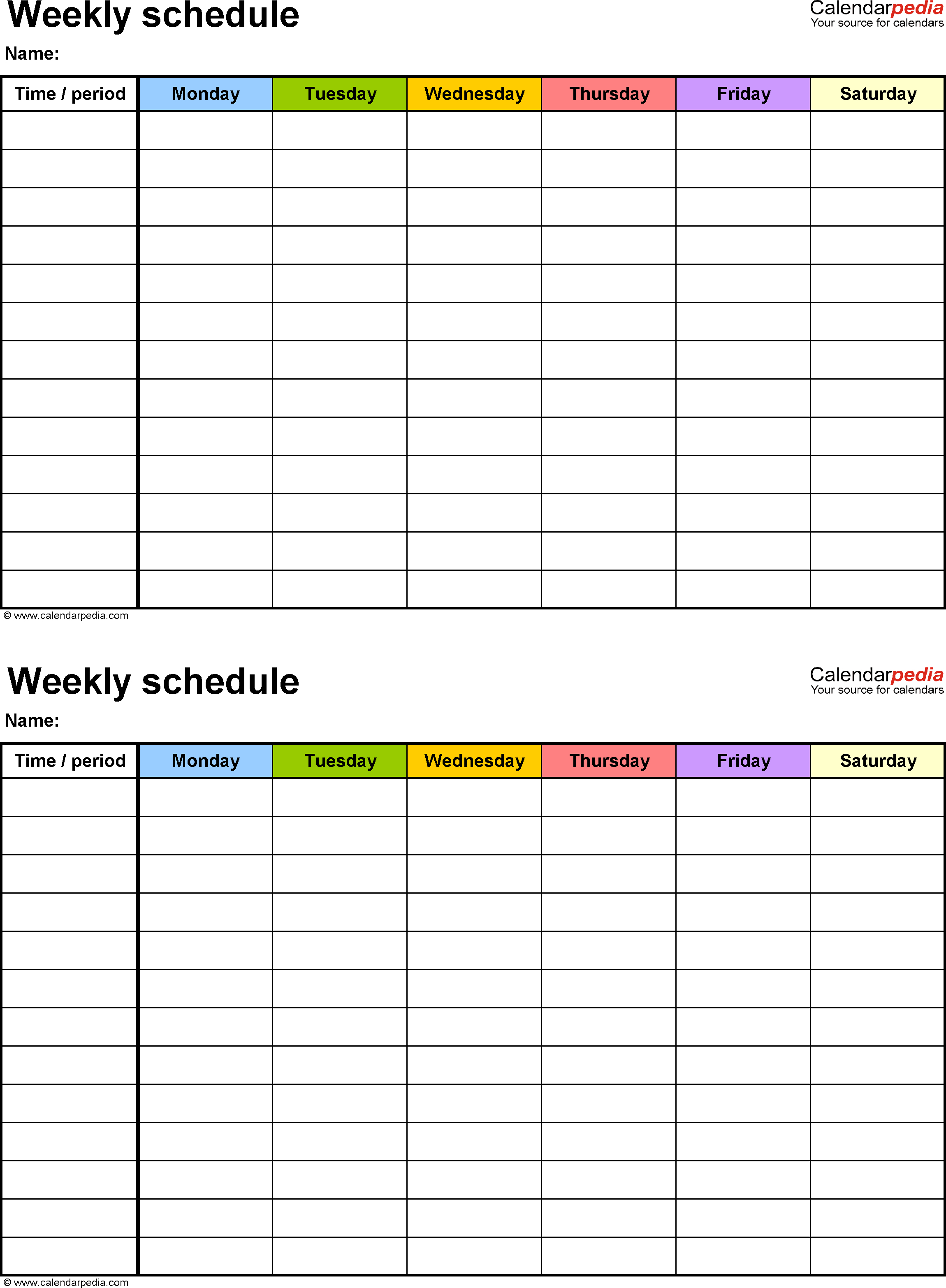 Clear Calendar One Week Template Calendar Printables 11 One Week 