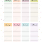 Colorful Weekly Calendar Printable Calendar Template 2022