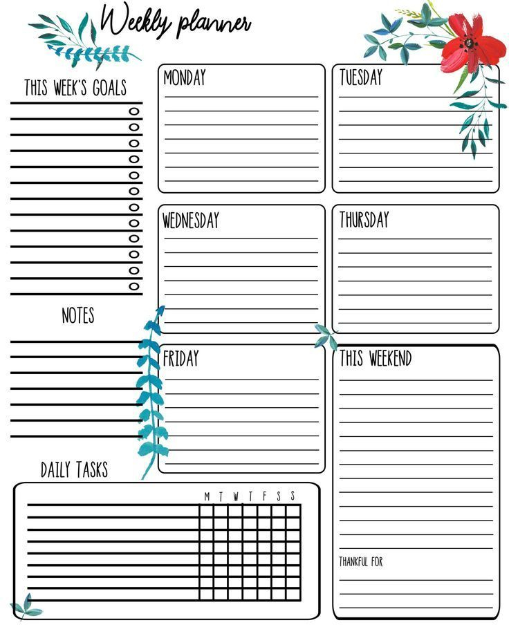 Contact Support Free Weekly Planner Templates Weekly Planner Print 