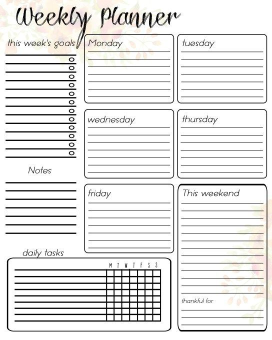 Contact Support Weekly Planner Free Printable Daily Planner Printables Free Weekly Planner Free