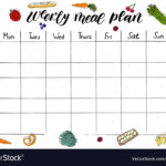 Cute A4 Template For Weekly And Daily Meal Planner