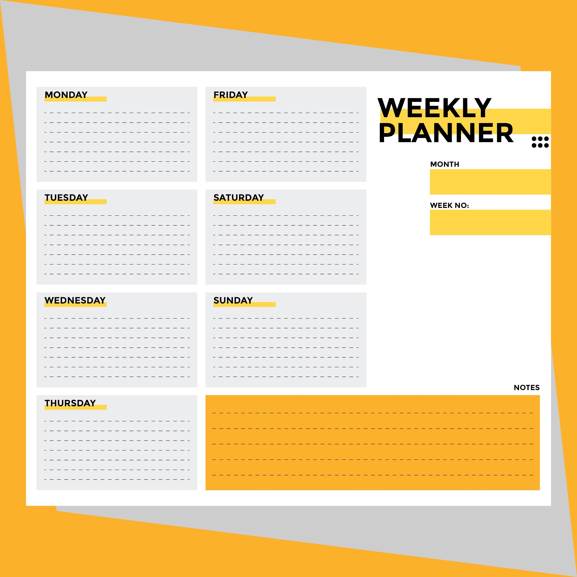 Cute Free Printable Weekly Planner All In One Photos