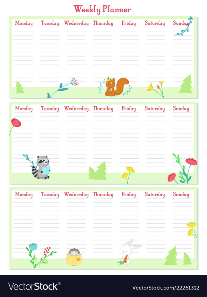 Cute Printable Weekly Planner Template Printable Templates