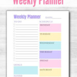 Cute Weekly Planner Printable Free Downloadable Template