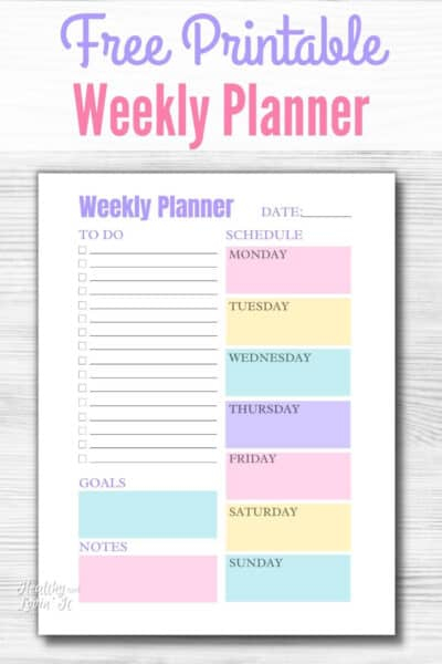 Cute Weekly Planner Printable Free Downloadable Template