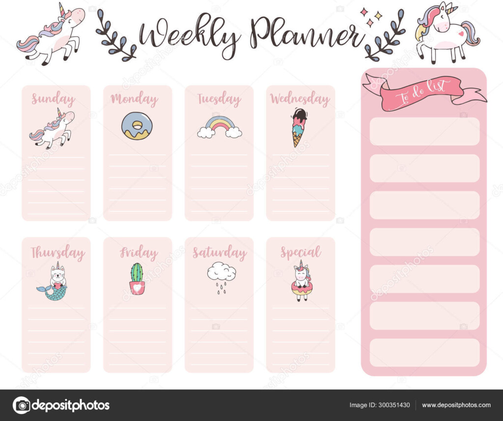 Daily Planner Pink Girly Cute Weekly Planner Printable Garoto Reclamao