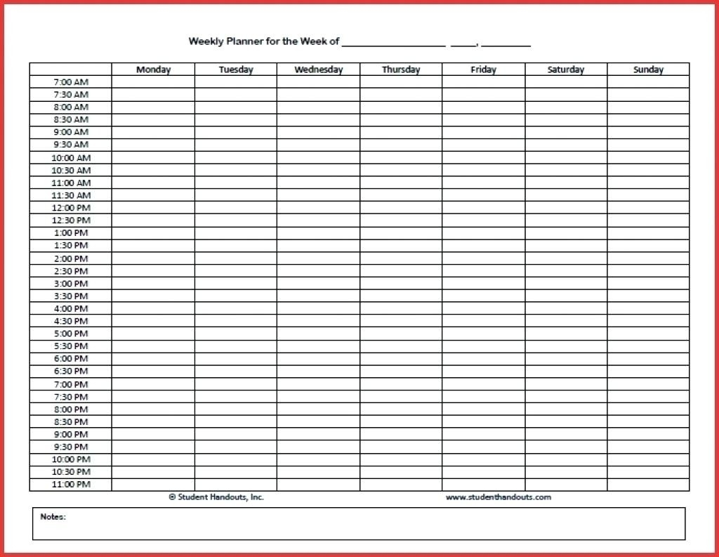 Daily Schedule In 15 Minute Increments Ten Free Printable Calendar 