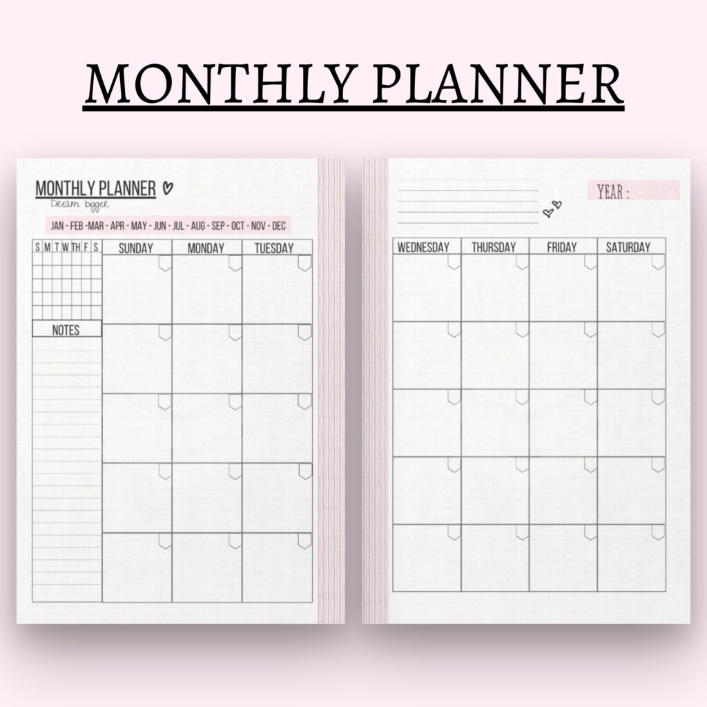 Daily Weekly Monthly Planner Printable Classic HP Digital Big Etsy