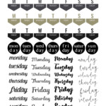 Days Of The Week Back 2 Basics Series Free Planner Printable