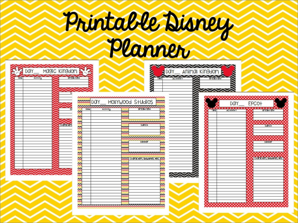 Disney Week Blank Itinerary Calendar Template Printable