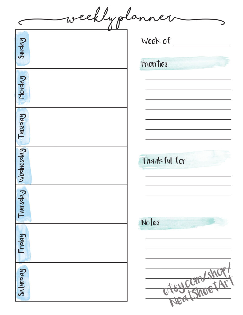 DIY Printable Weekly And Monthly Planner Daily Planner Pages Weekly 