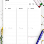 Download Printable Colored One page Weekly Planner PDF