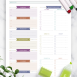 Download Printable Weekly Meal Plan With Shopping List Casual Style PDF