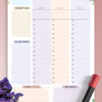 Download Printable Weekly Planner Undated Floral Style PDF