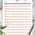 Download Printable Weekly Spending PDF