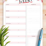 Downloadable Printable Weekly Planner Template Printable Templates