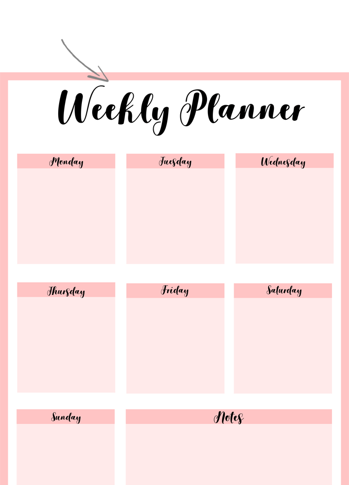 Downloadable Printable Weekly Planner Template Printable Templates
