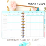 Editable Template For Happy Planner Weekly Planner Pages Weekly