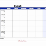 Editable Weekly Lesson Plan Template Free