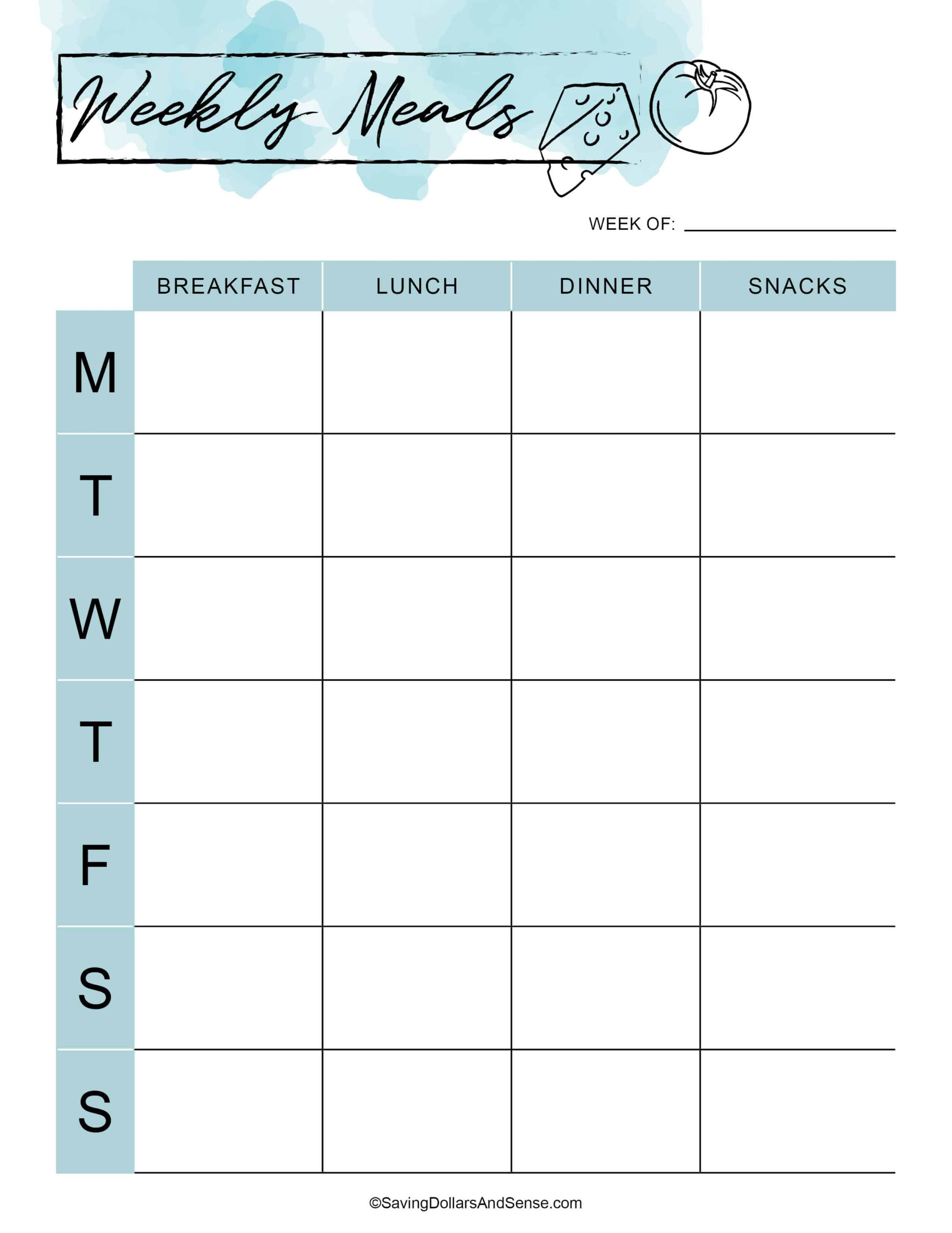 Editable Weekly Meal Planner Template Collection