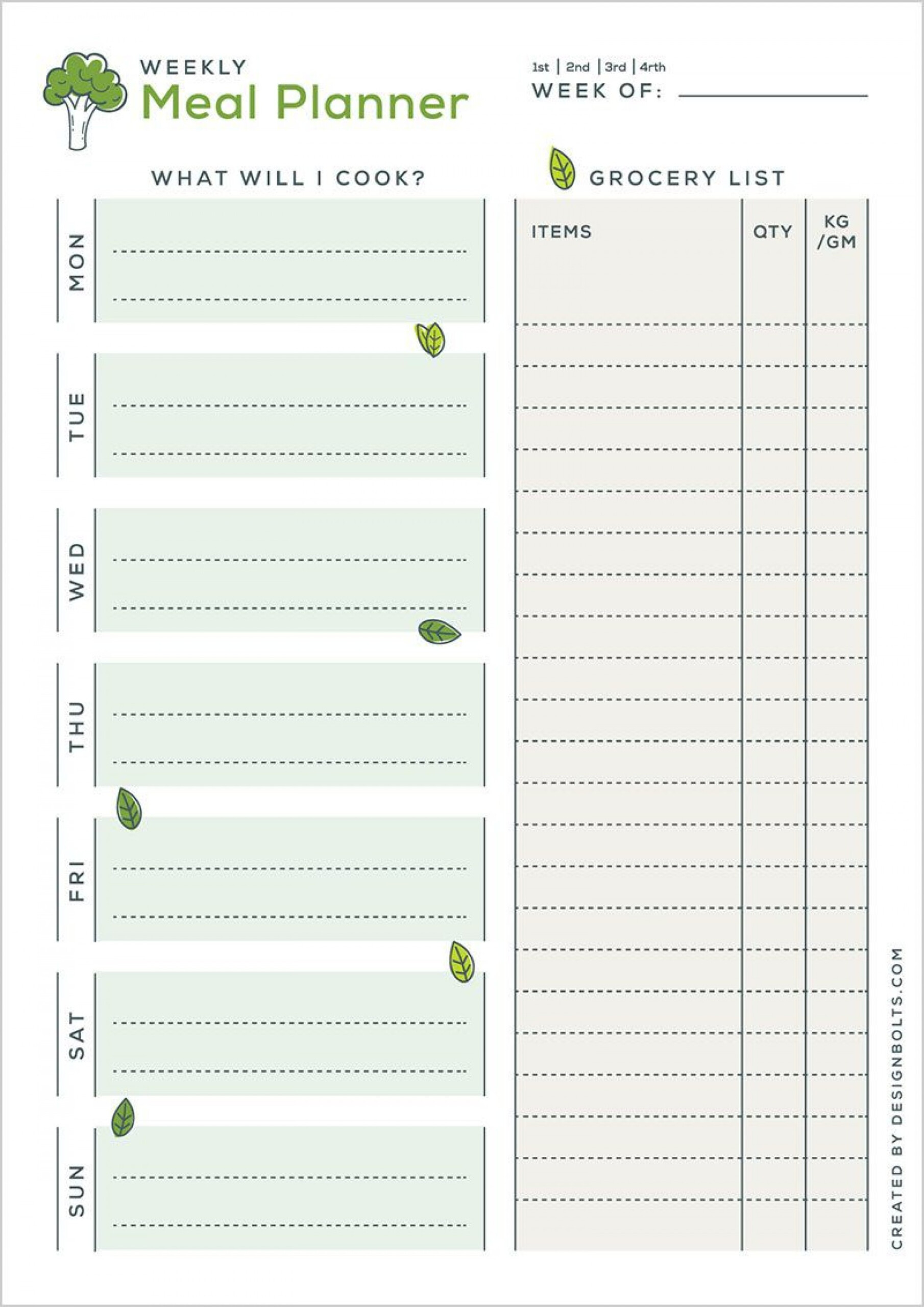 Editable Weekly Meal Planner Template Collection Free Printable 