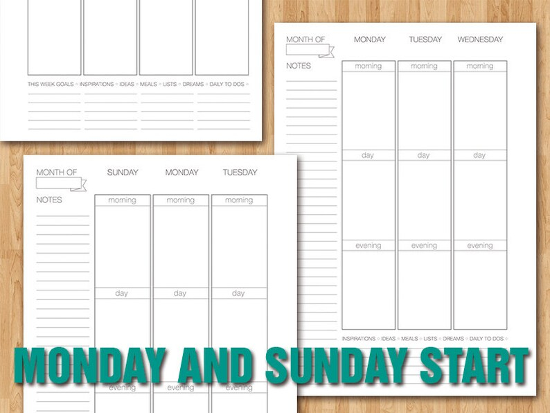 Erin Condren Style Printable Weekly Planner A5 Size WHITE Etsy