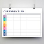 Family Weekly Calendar Minimal Two Creative Blackbirds