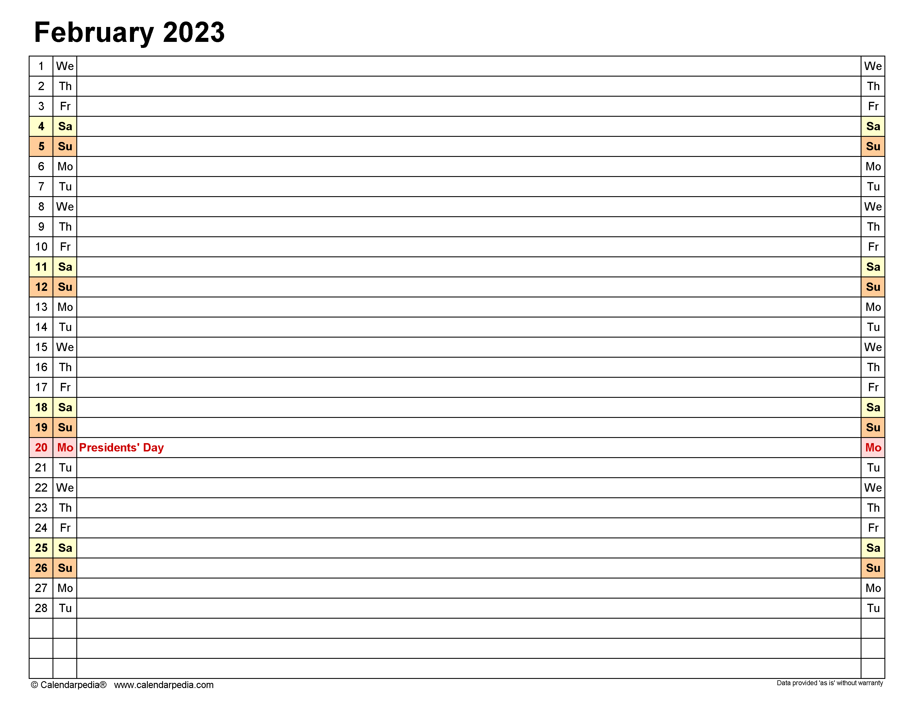 February 2023 Calendar Templates For Word Excel And PDF