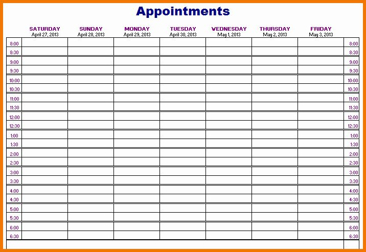 Free Appointment Schedule Template Beautiful Printable Appointment 