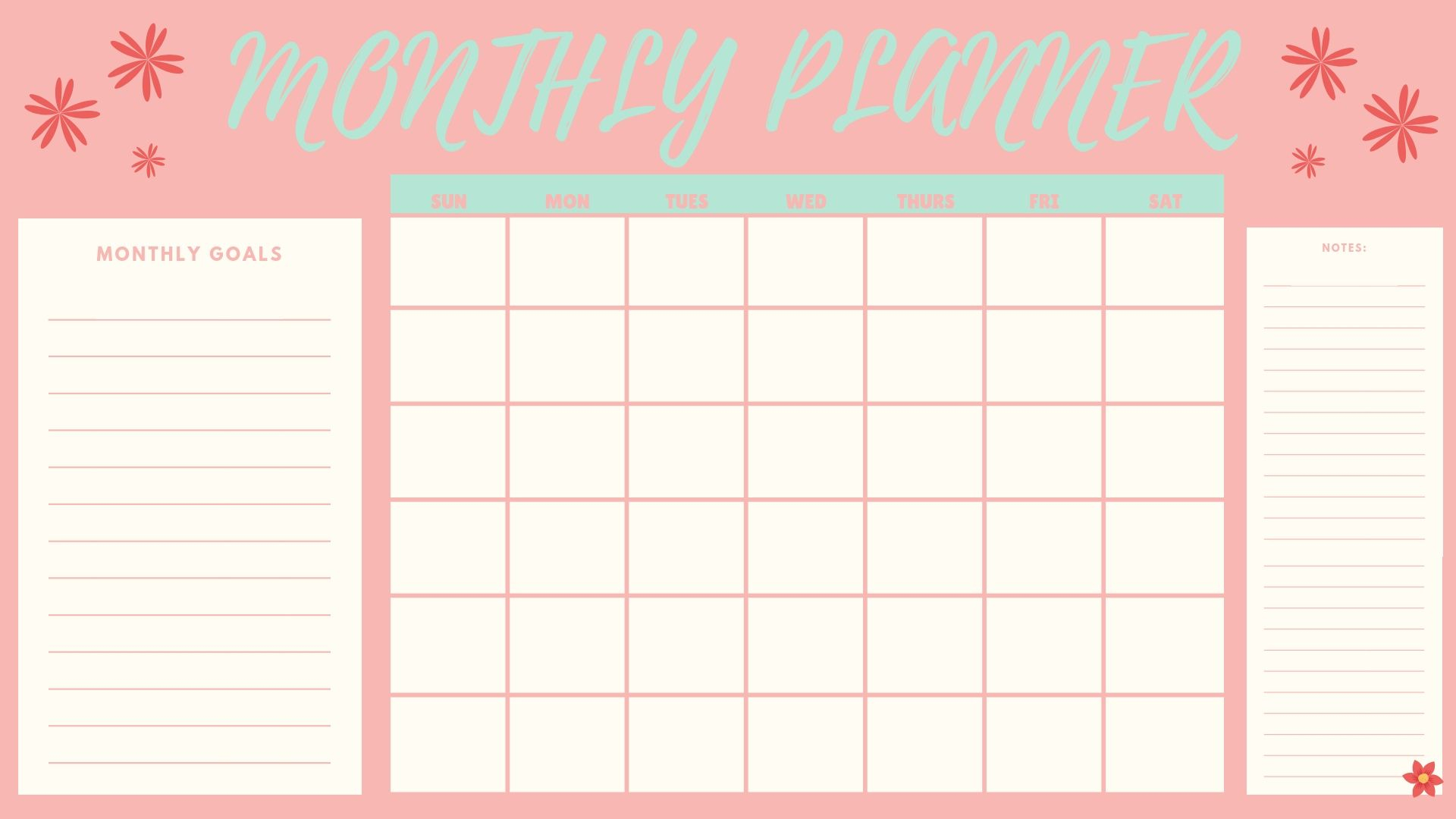 Free Monthly Planner Printable Food Home And Money Free Monthly 