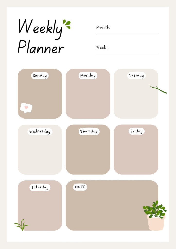 Free Pdf Printable Weekly Planner Free Printable Weekly Planner 