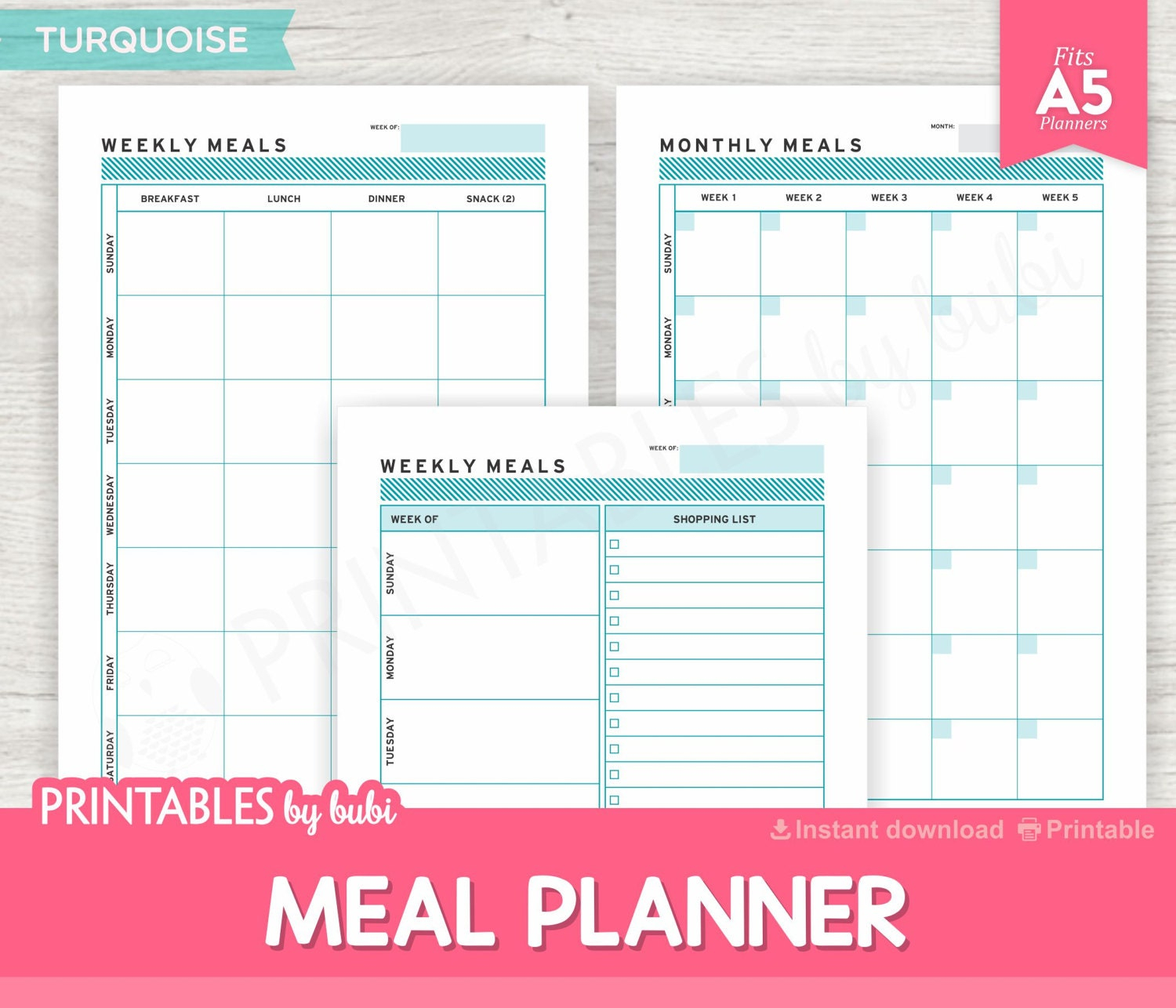 Free Planner Printables A5 Weekly Meal Planning PrintableDietPlan