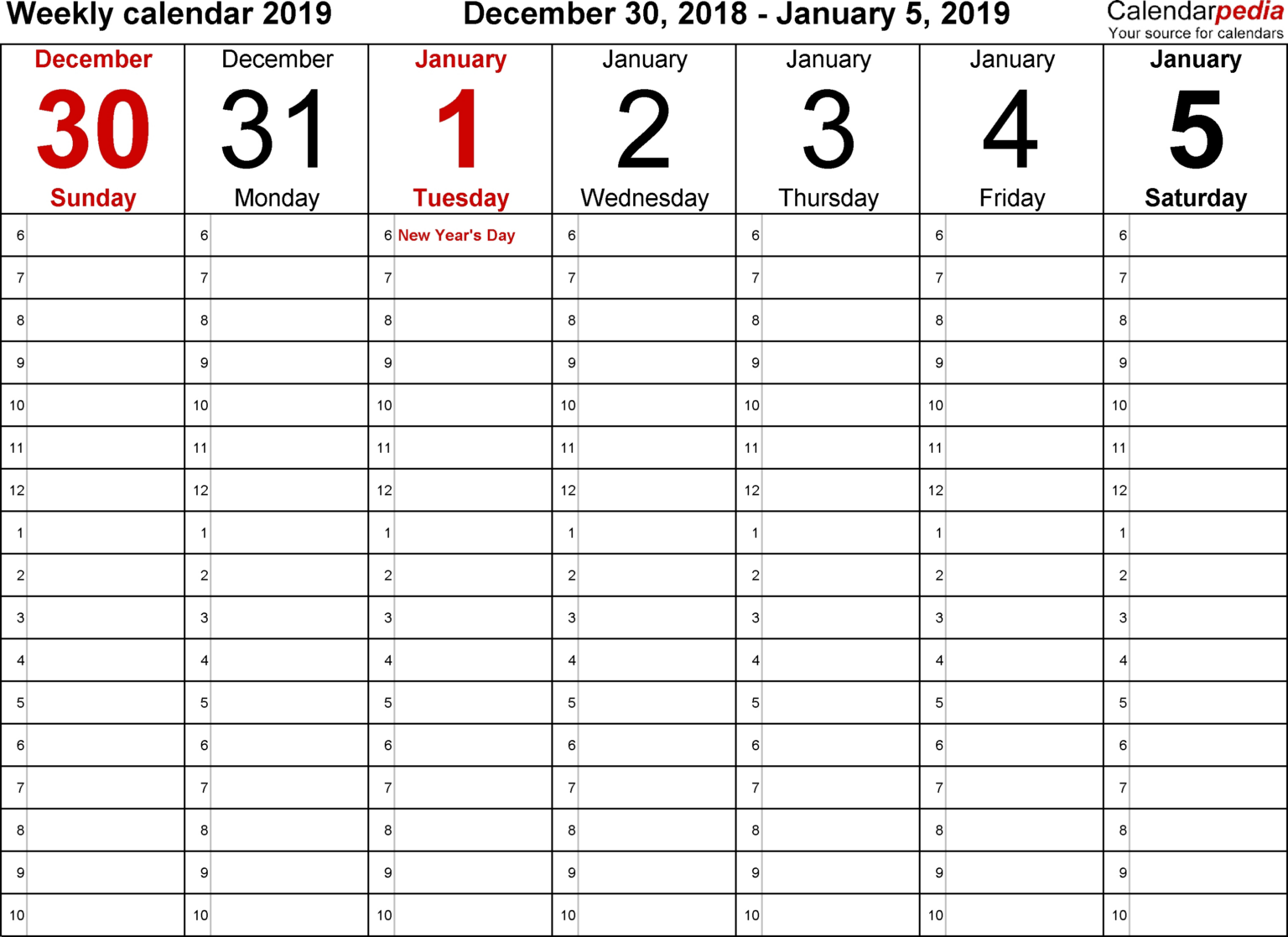 Free Printable 1 Week Calendar Calendar Printables Free Templates ...
