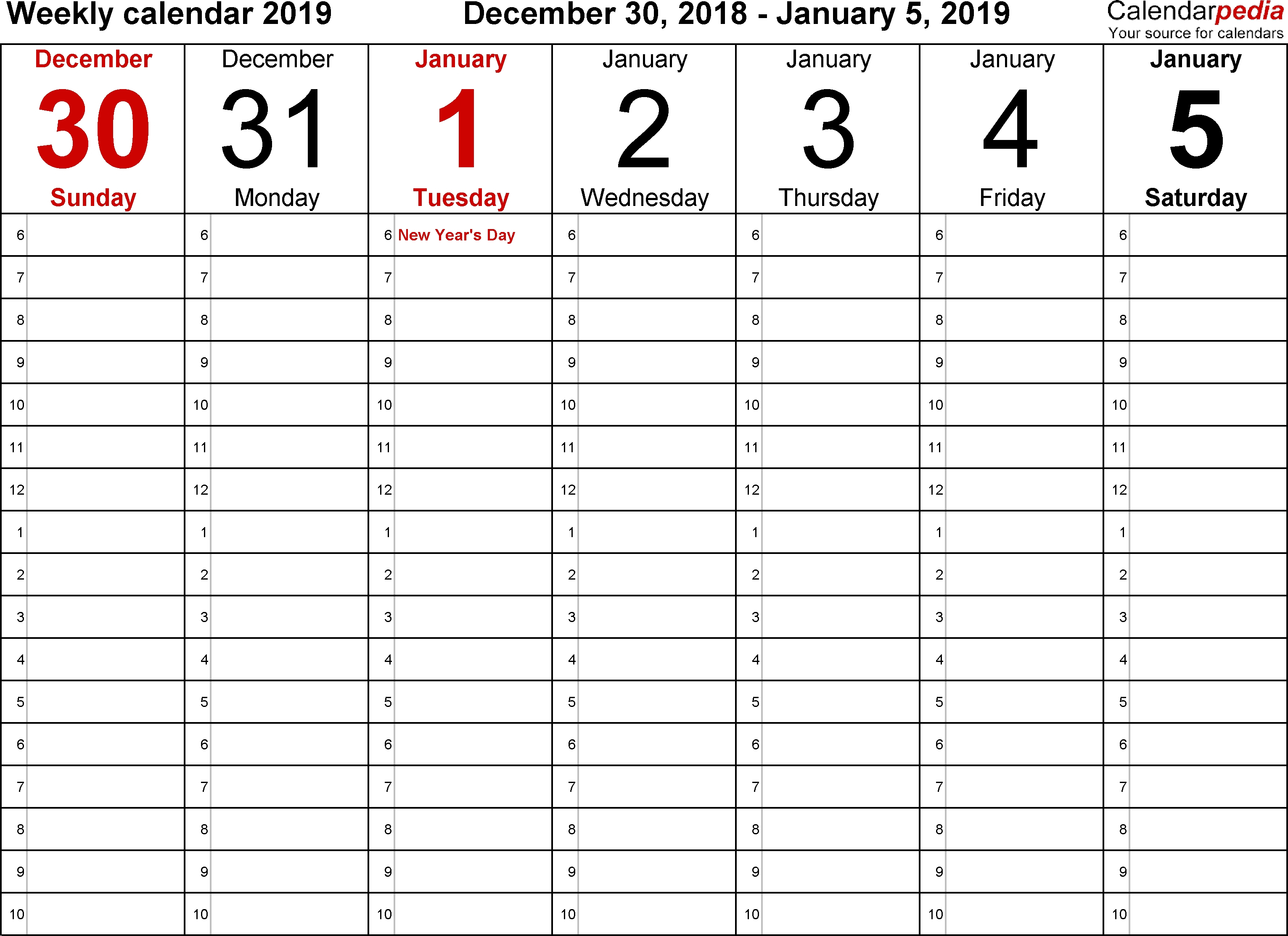 Free Printable 1 Week Calendar Calendar Printables Free Templates