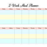 Free Printable 2 week Meal Planners 4 Designs