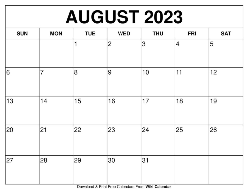 Free Printable August 2022 Calendars Wiki Calendar