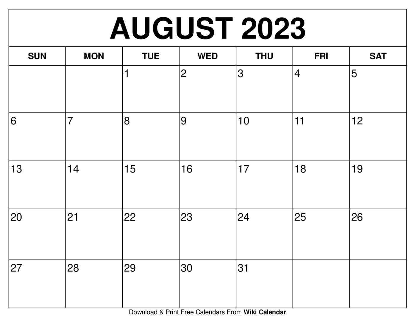 Free Printable August 2022 Calendars Wiki Calendar