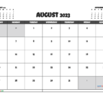 Free Printable August 2023 Calendar 12 Templates