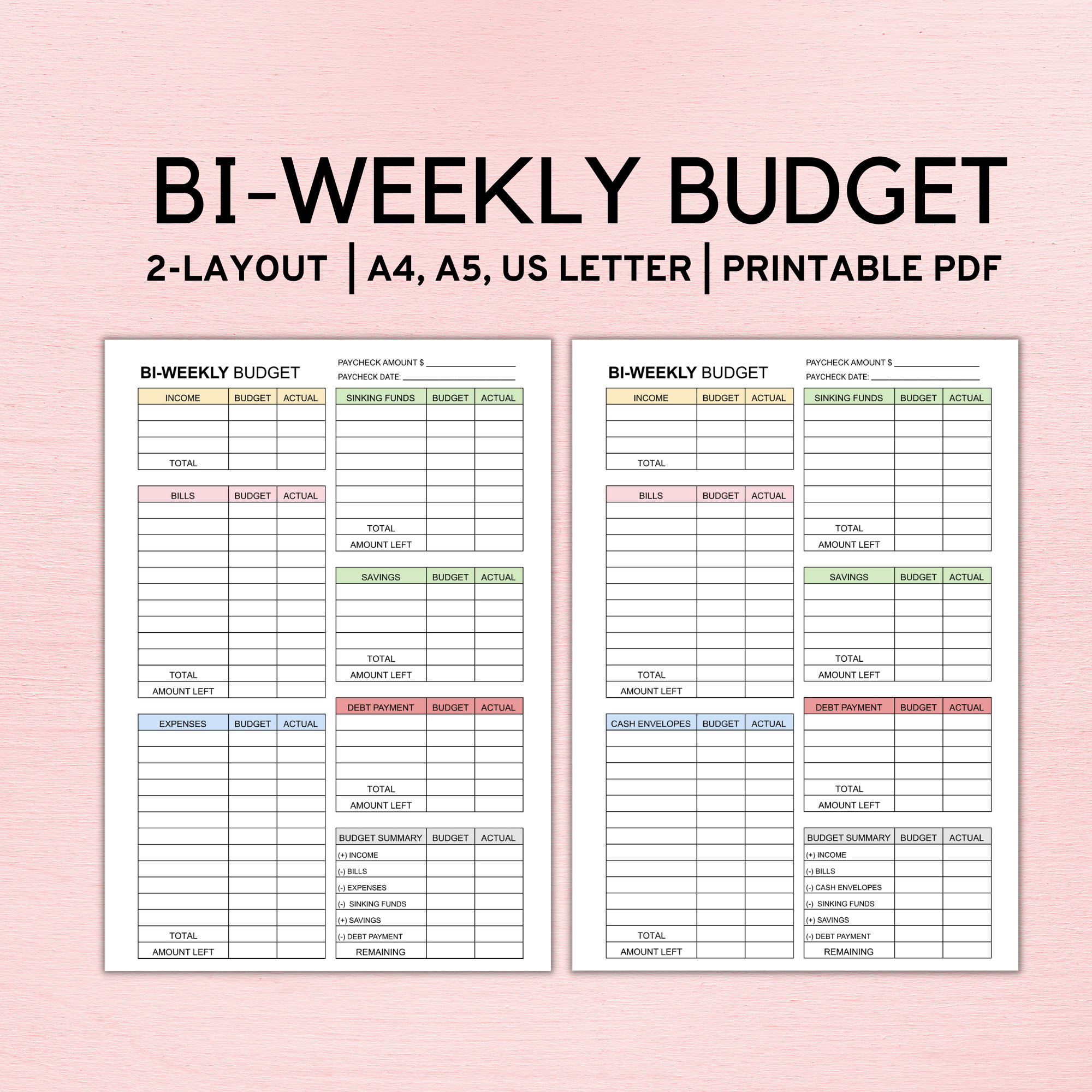 Free Printable Bi Weekly Budget Sheet Printable Form Templates And 