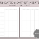 Free Printable Calendar Refills For Planners Calendar Printables Free