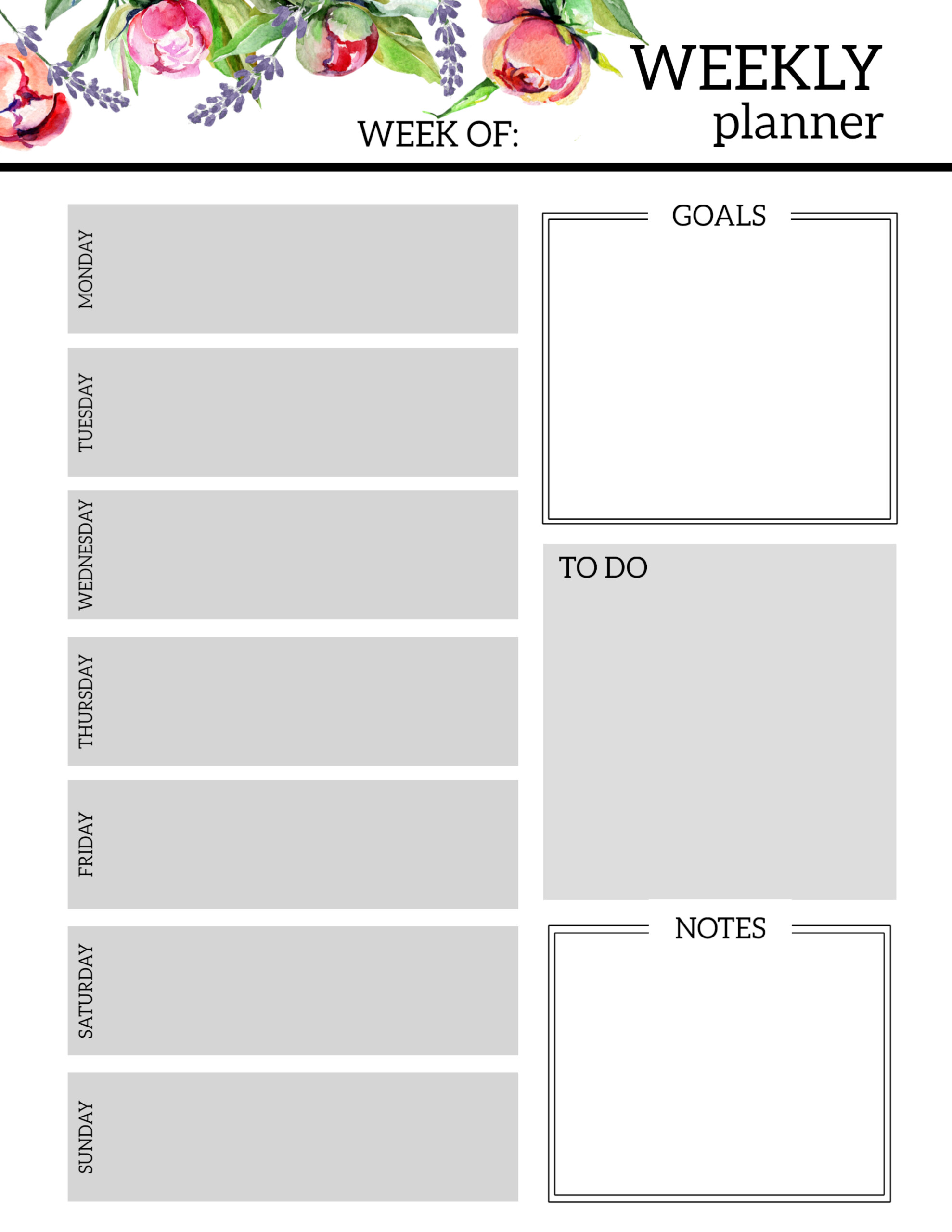 Free Printable Cute Weekly Planner Template Shopmall my