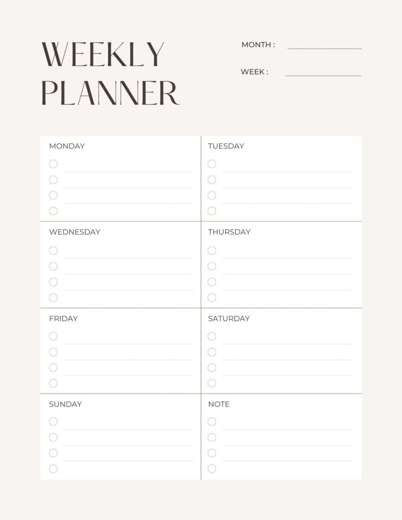 Free Printable Cute Weekly Planner Template Shopmall my