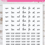 Free Printable Days Of The Week Planner Stickers World Of Printables