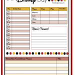 Free Printable Disney Week Itinerary Template Calendar Template Printable