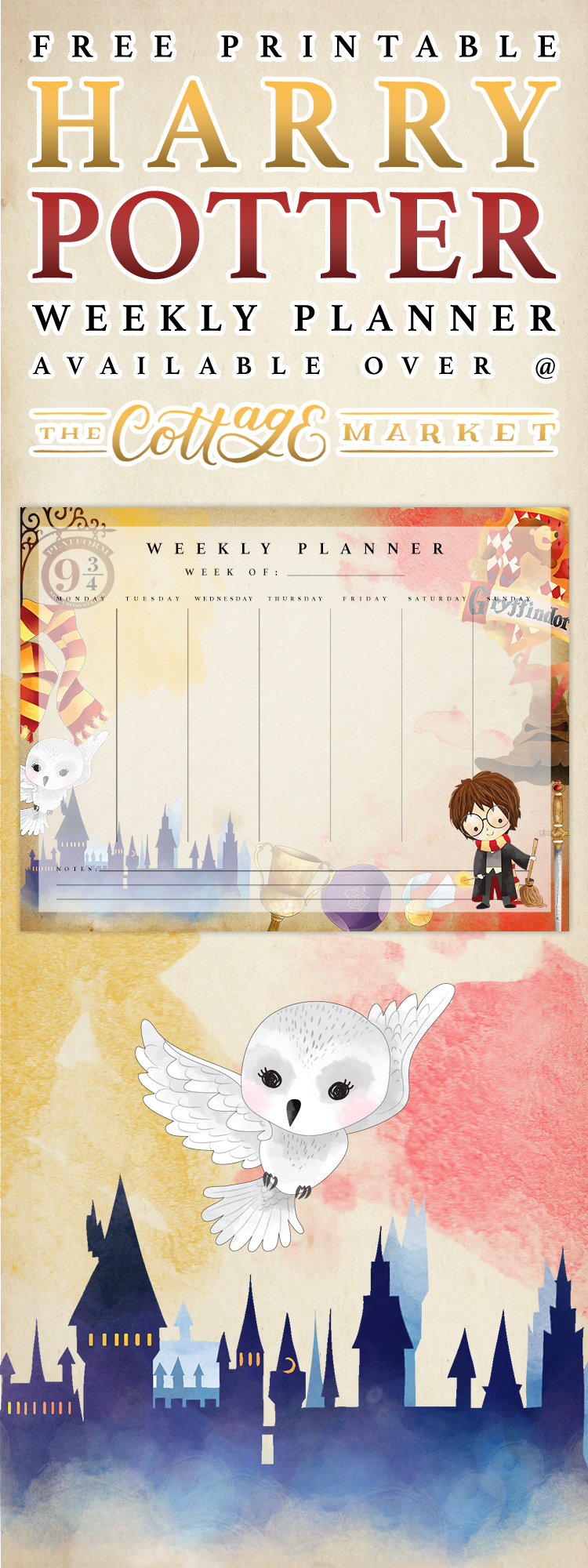 Free Printable Harry Potter Meal Planners The Cottage Market