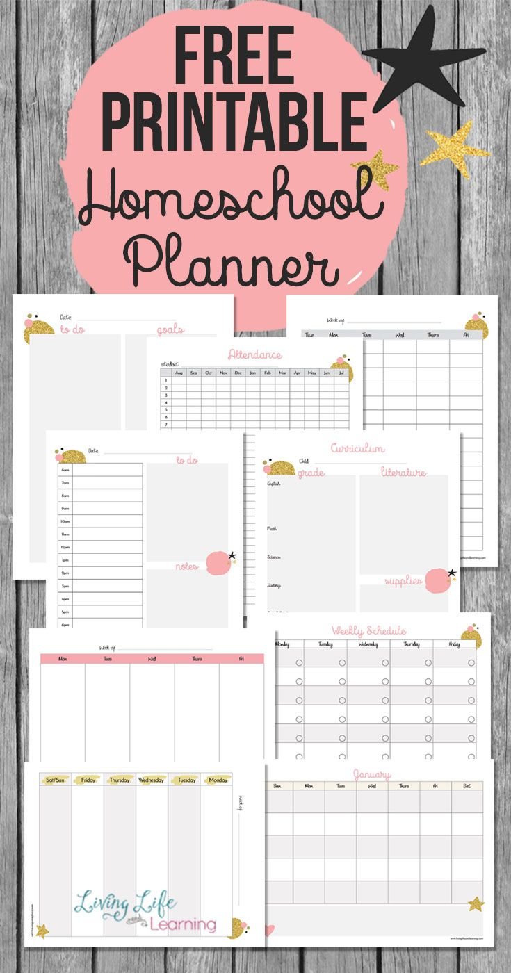 Free Printable Homeschool Planner Homeschool Lesson Planner 