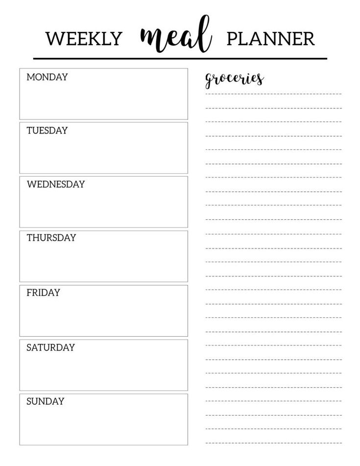 Free Printable Meal Planner Template Paper Trail Design Free