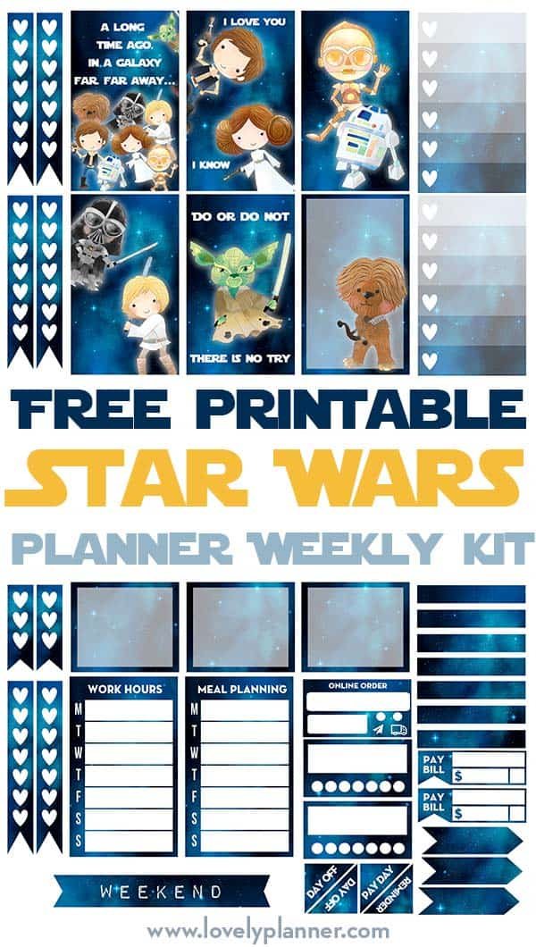 Free Printable Star Wars Planner Stickers Weekly Kit Lovely Planner