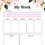 Free Printable This Week One Page Daily Planner Printables Free Daily